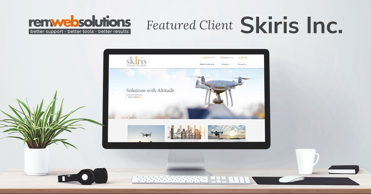 Skiris website on a computer monitor